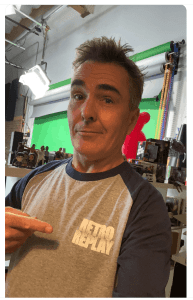 Nolan showing of a custom-made Team Nolan shirt from the community