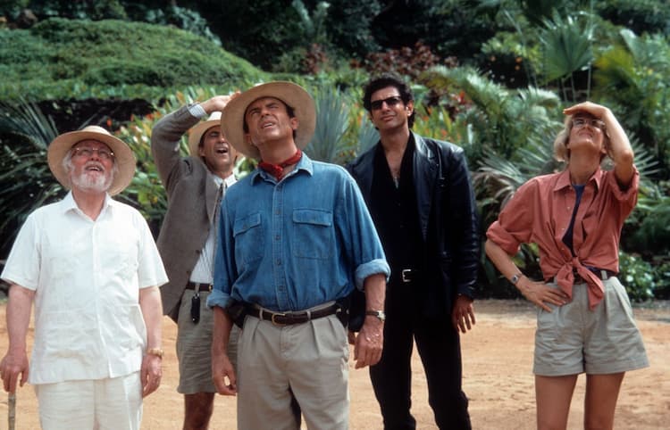 Original cast of Jurassic Park-Richard Attenborough, Martin Ferrero, Sam Neill, Jeff Goldblum, Laura Dern