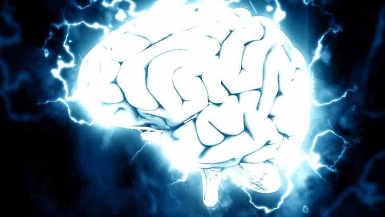 Glowy brain with electricity