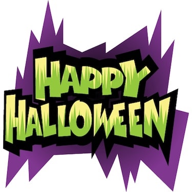 Graphical text saying "Happy Halloween."