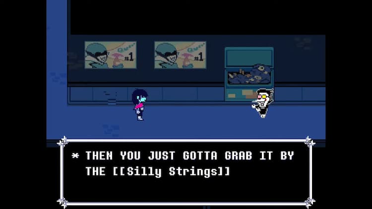 deltarune - screenshot of silly string of salesmen