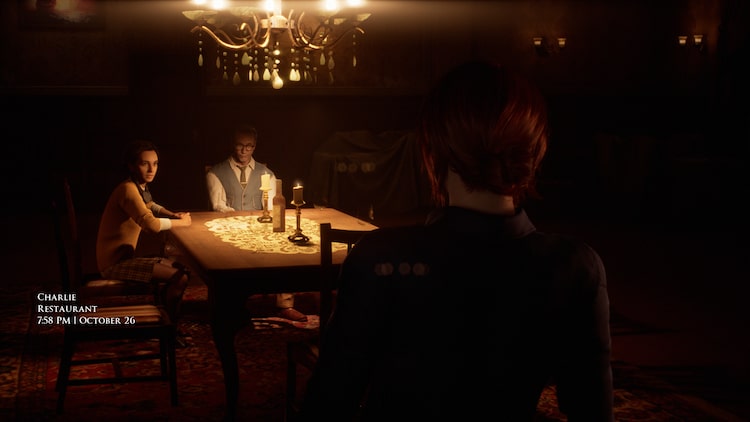 The player characters gather for a toast in the dining room of the hotel