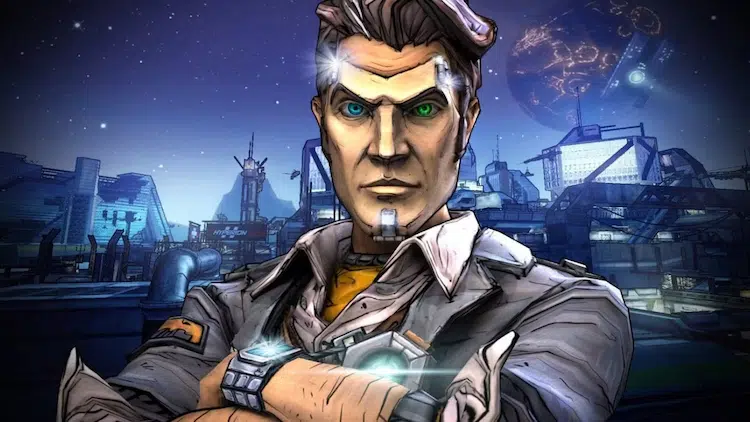 Handsome Jack is standing with his arms crossed.