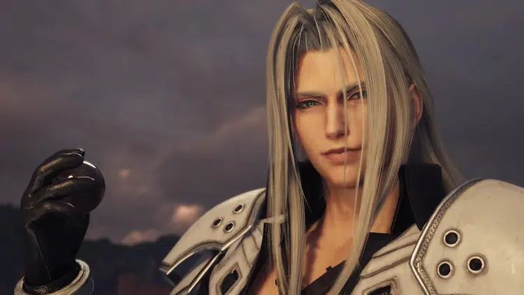 Sephiroth is holding black materia in his right hand